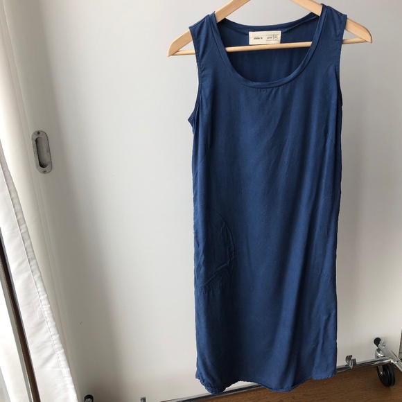 atelier b Sleeveless Blue Tencel Dress - Canadian Made 🇨🇦 - Picture 1 of 5